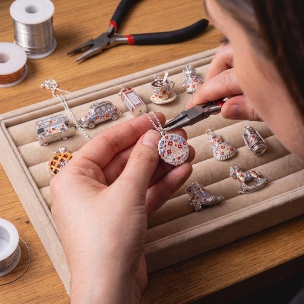 Jewelry Making London - RVS cartoon hangers, miniatuur emaille materiaal,